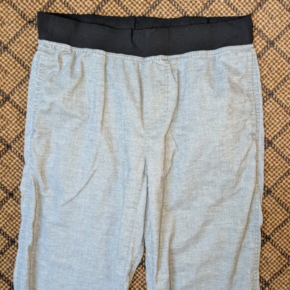 Prana Vaha Balance Pants Mens Med Gray Straight Chambray Hemp Blend Loungewear - Picture 2 of 12